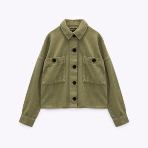 Zara corduroy shacket, olive color, size small!